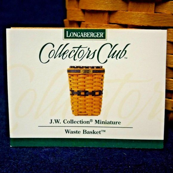 Longaberger 1997 C.C. J.W. Collection Miniature Waste Basket Combo New in Box - Picture 7 of 11